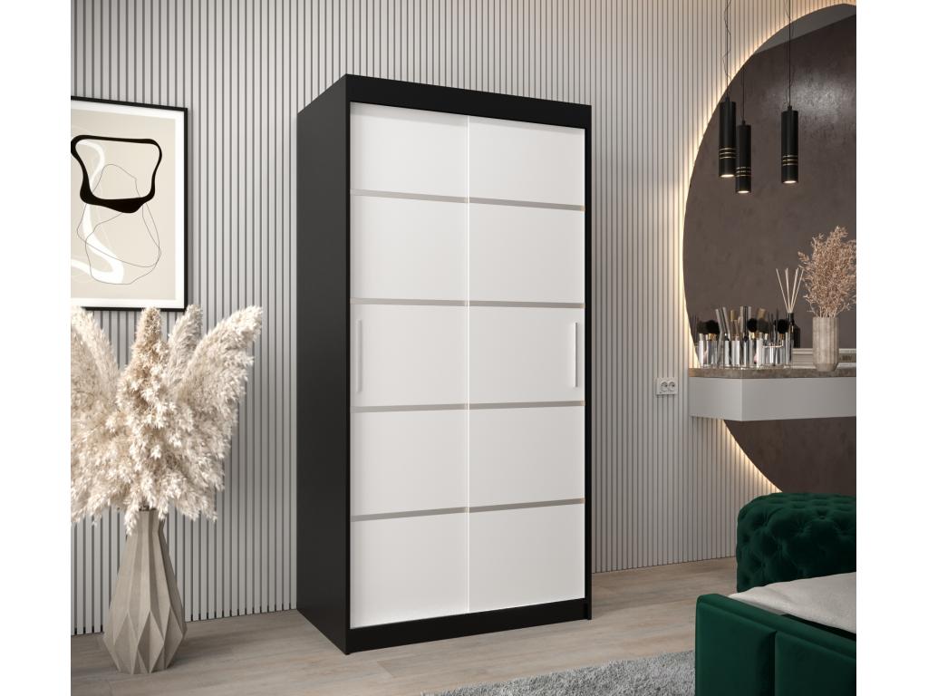ARMARIO VERONA 1 DE PUERTAS CORREDERAS 200/100/62 2 puertas (negro/blanco)