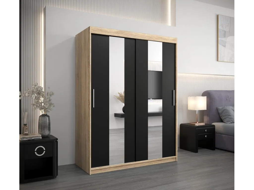 Armario Hogarmini de puertas correderas 200/150/62 2 puertas (Hogarmini/negro) xqyk09074