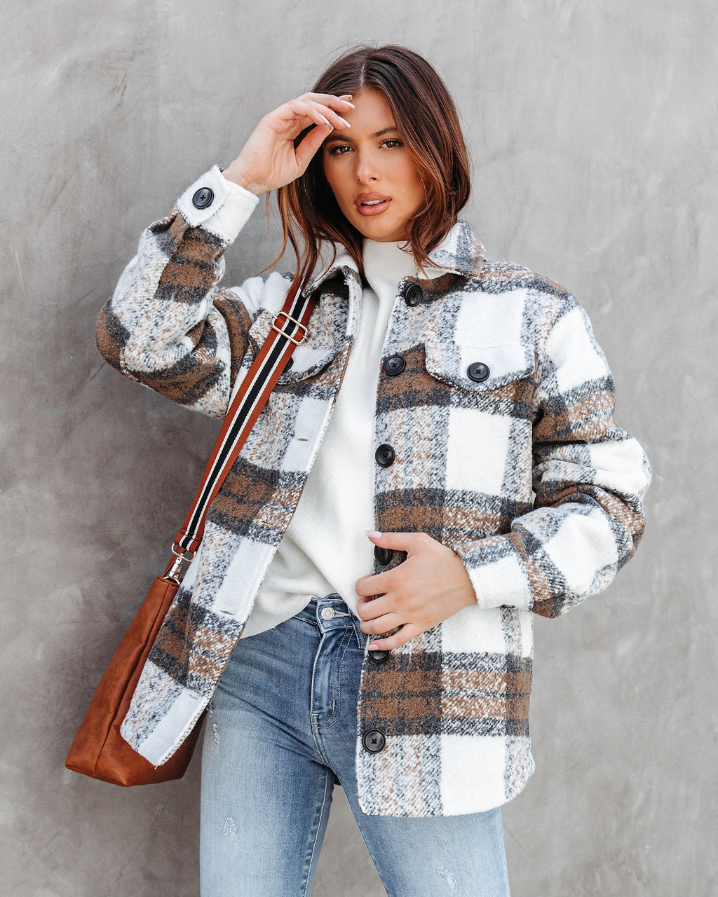 Chester Pocketed Plaid Jacket - Se7enfashion
