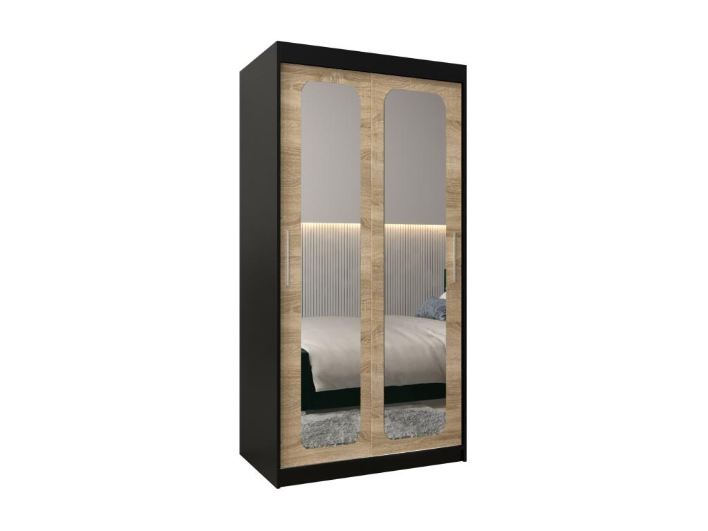 ARMARIO T3 DE PUERTAS CORREDERAS 200/100/62 2 puertas negro/Homelyvo