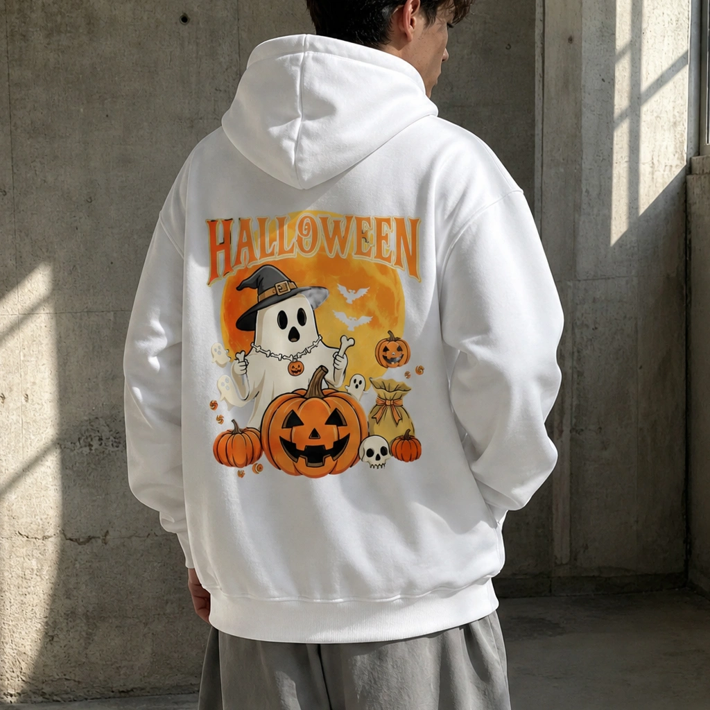 Halloween Party Hoodie — Love Pumpkin Spooky Print Unisex Sweatshirt for Family Matching, Fall Winter Casual Pullover TeeThreads Sustain the Scene with Custom Apparel