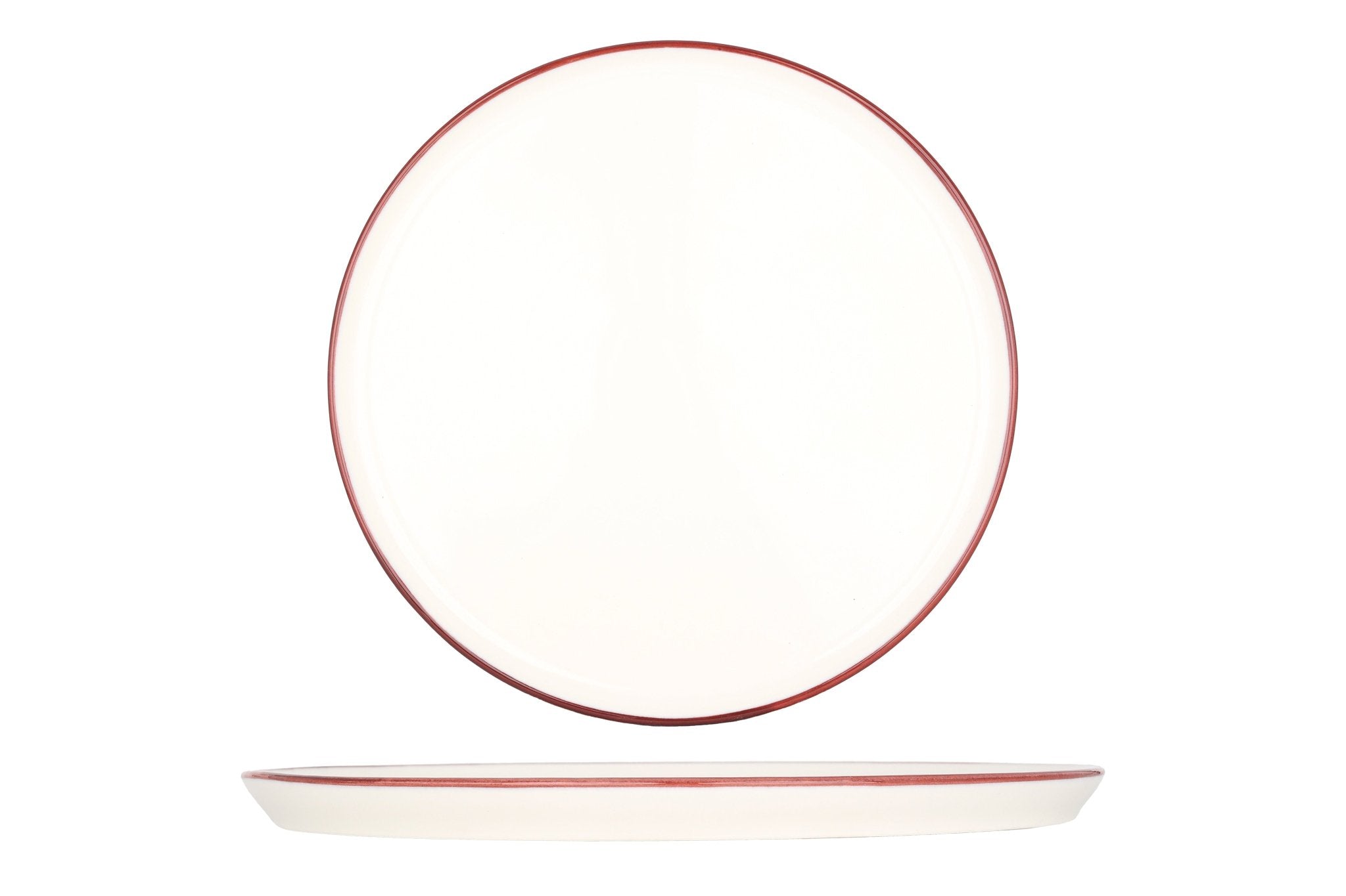Bonna Dinerbord - Linea Burgundy - Porselein - 28 cm - set van 6