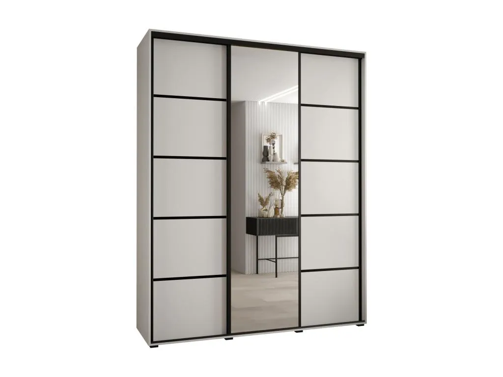 ARMARIO Alkihogares 5 DE PUERTAS CORREDERAS 235.2/190/60 3 puertas (Blanco/Blanco/Negro)