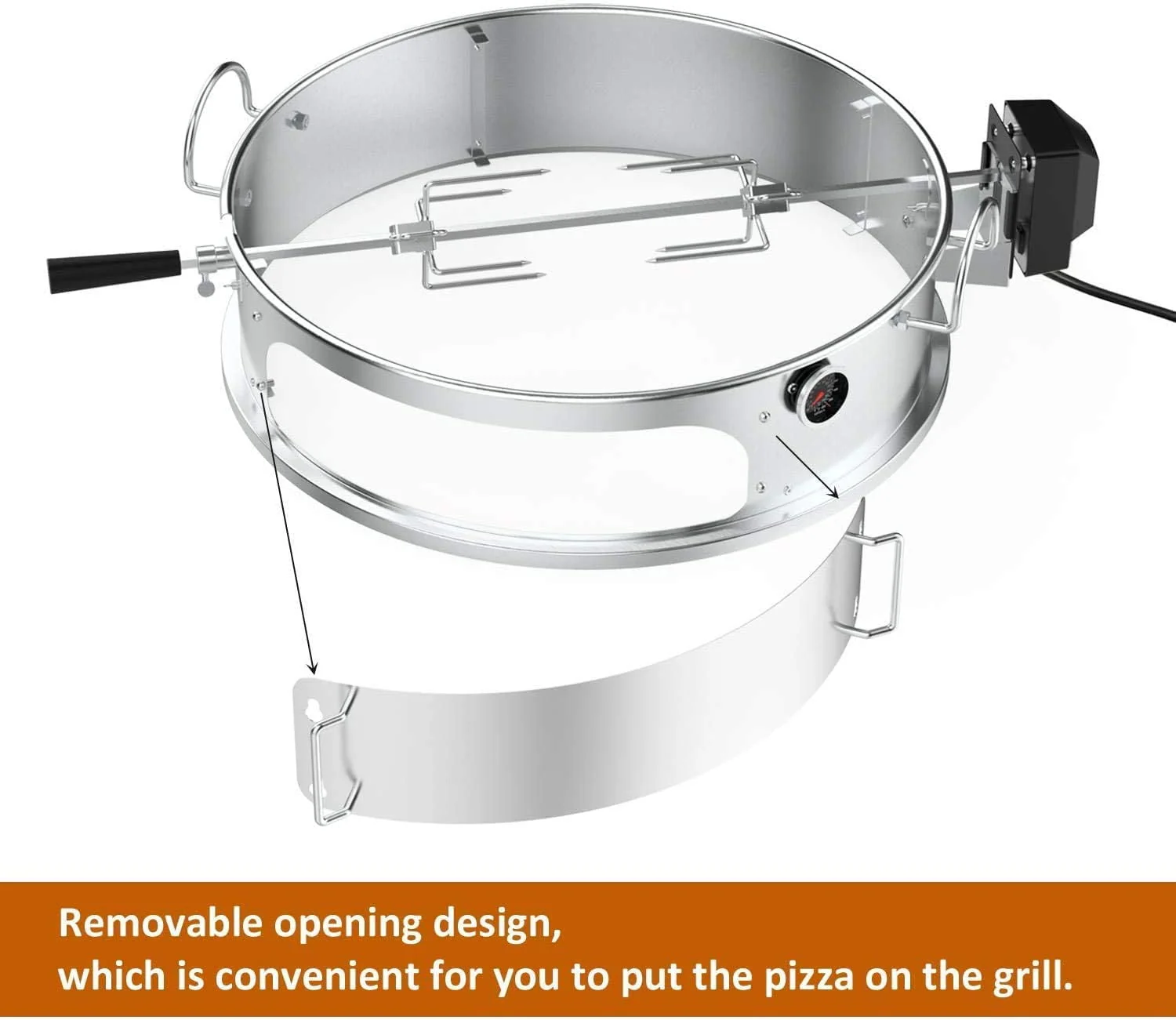 Onlyfire Multi-Purpose Rotisserie Ring Kit for Weber 22 1/2" Kettle Grill - Image 2