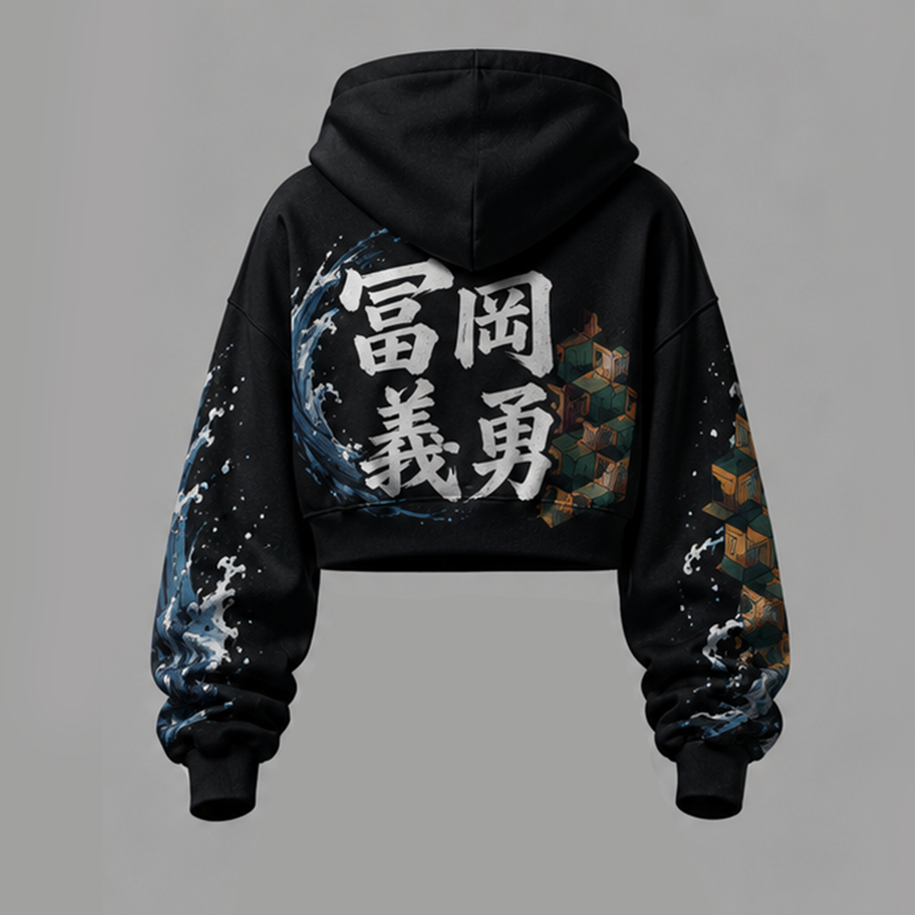 Demon Slayer Cropped Long Sleeve Hoodie & High Waist Jogger Pants Two Piece TeeThreads Sustain the Scene with Custom Apparel