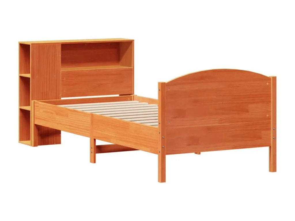 Sofá con estantería sin colchón Micasacool maciza marrón 90x200 cm
