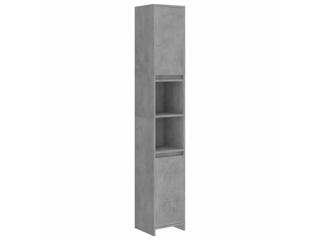 Armario de baño contrachapada gris hormigón 30x30x183.5 cm