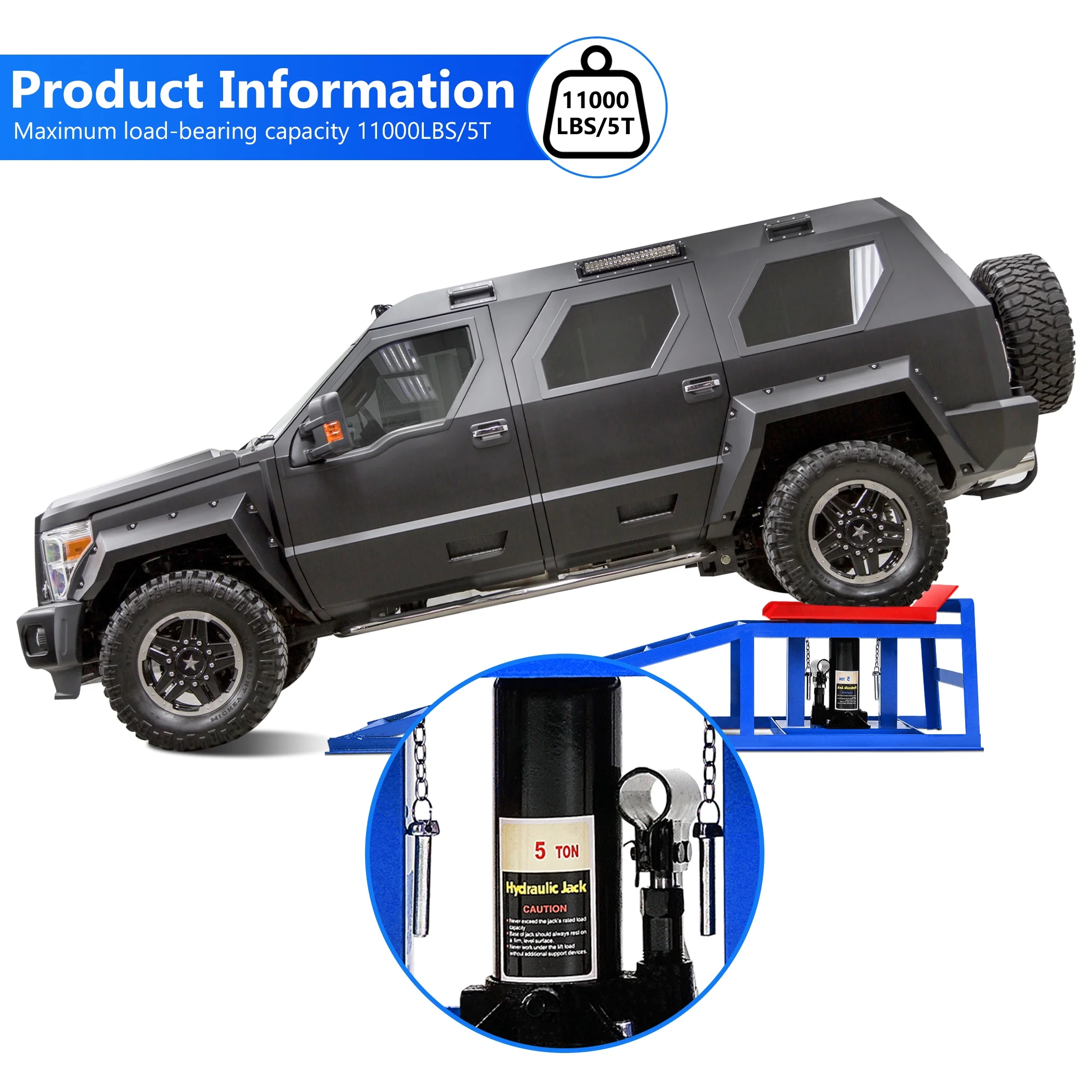 Lafati 2-Pack Hydraulic Car Ramps: Heavy-Duty Vehicle Ramps with 5T / 10000lbs Jack Load Capacity, Portable Design for Effortless Oil Changes and Car Lifts - Image 32