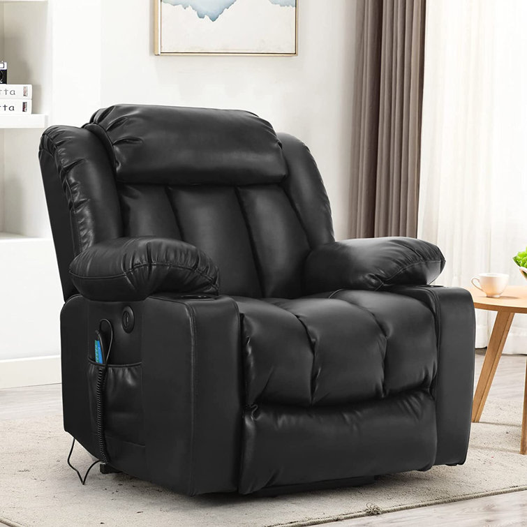WAYFAIR "Clearance Sale" Mcombo Electric Lift Recliner Sofa With Massage And Heating Functions, 3 Positions, 2 Side Pockets And Cup Holders, USB Ports!