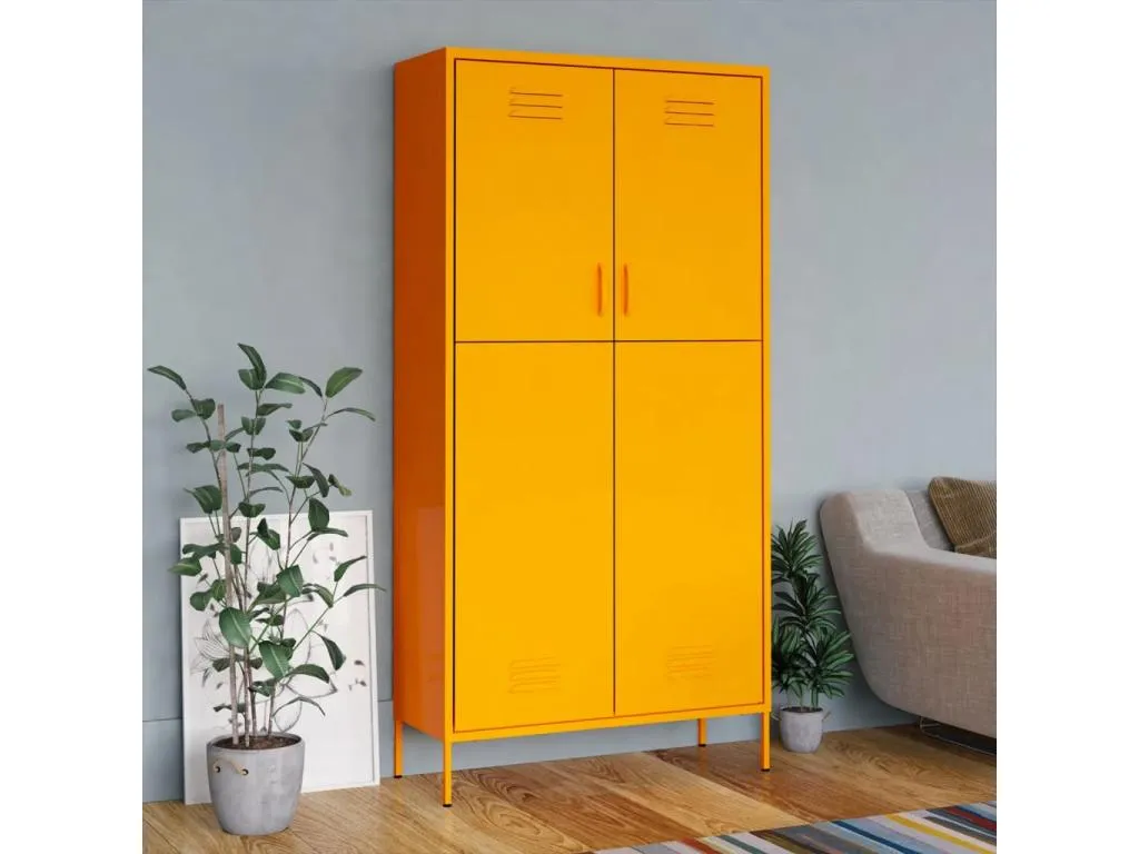 Armario Amarillo mostaza 90x50x180 cm Acero