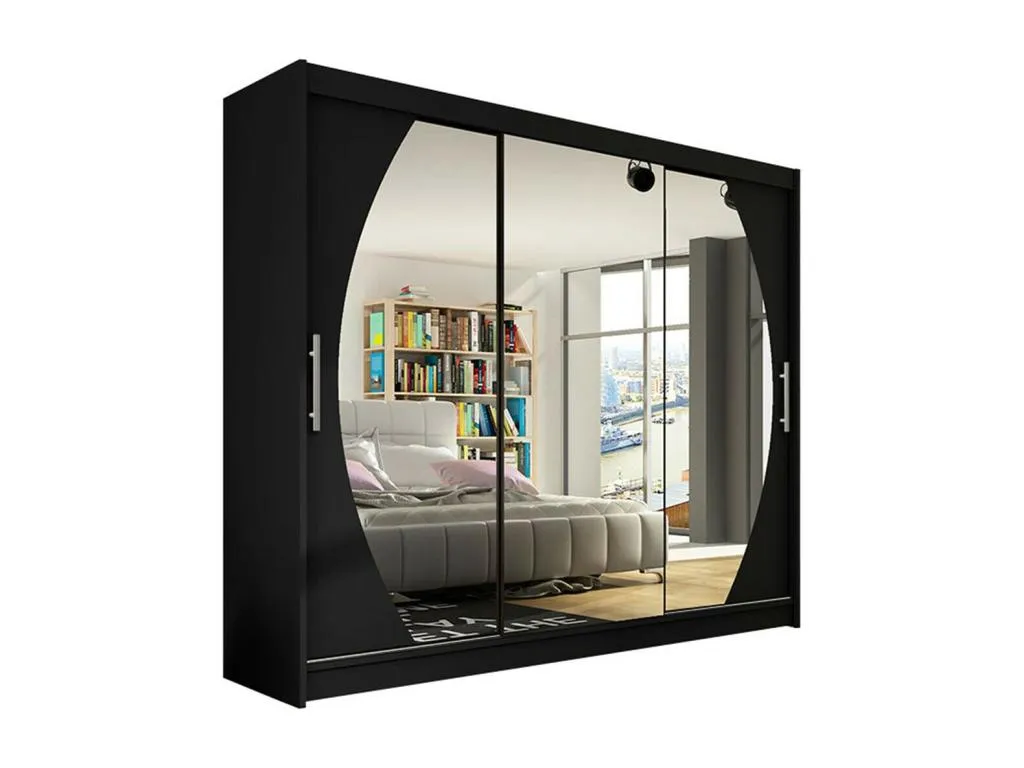 Armario Mueblestop 130 Negro 215x250x58cm Puertas de armario - Correderas 03896UQZN