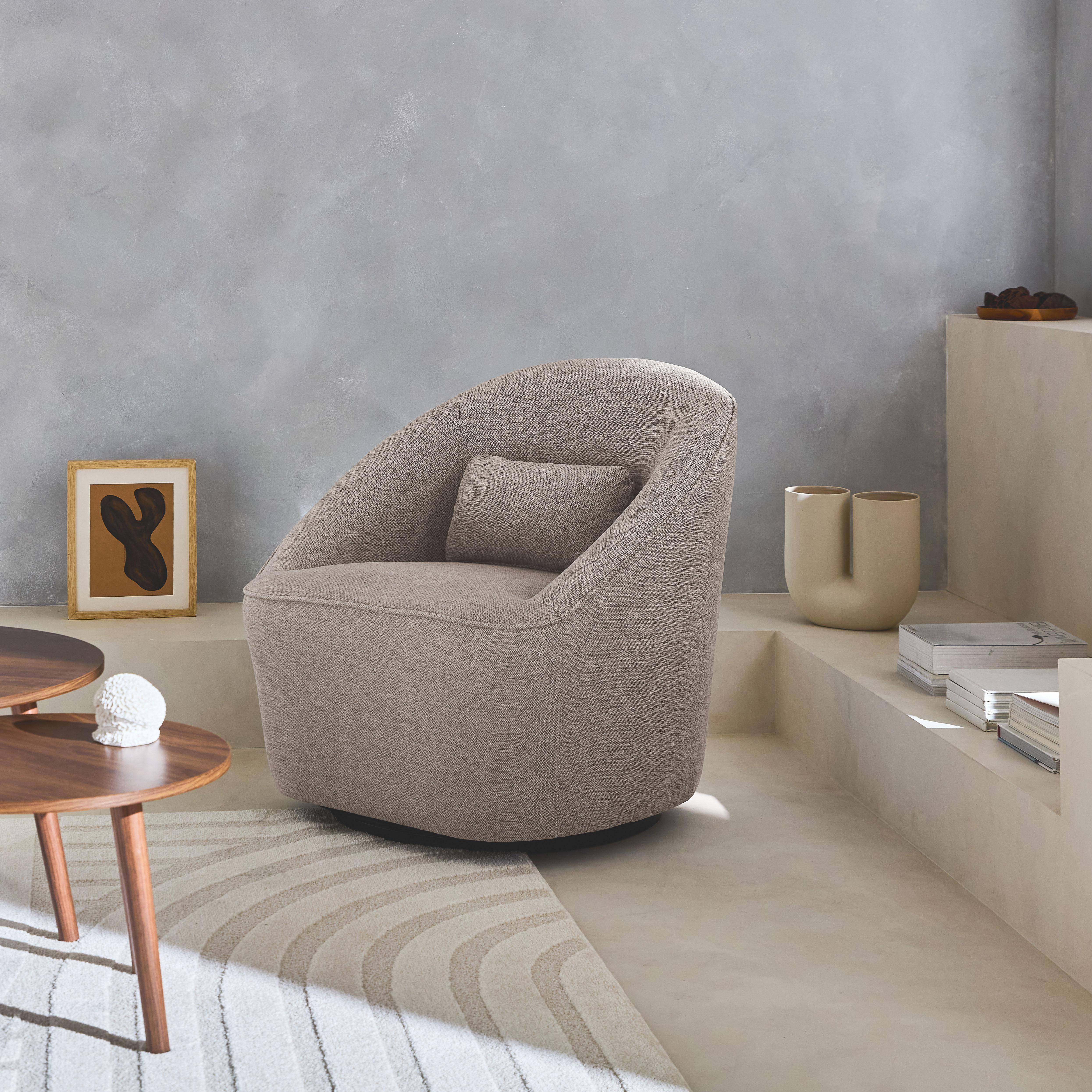 Lana - Sillón giratorio de tela 360º con cojín