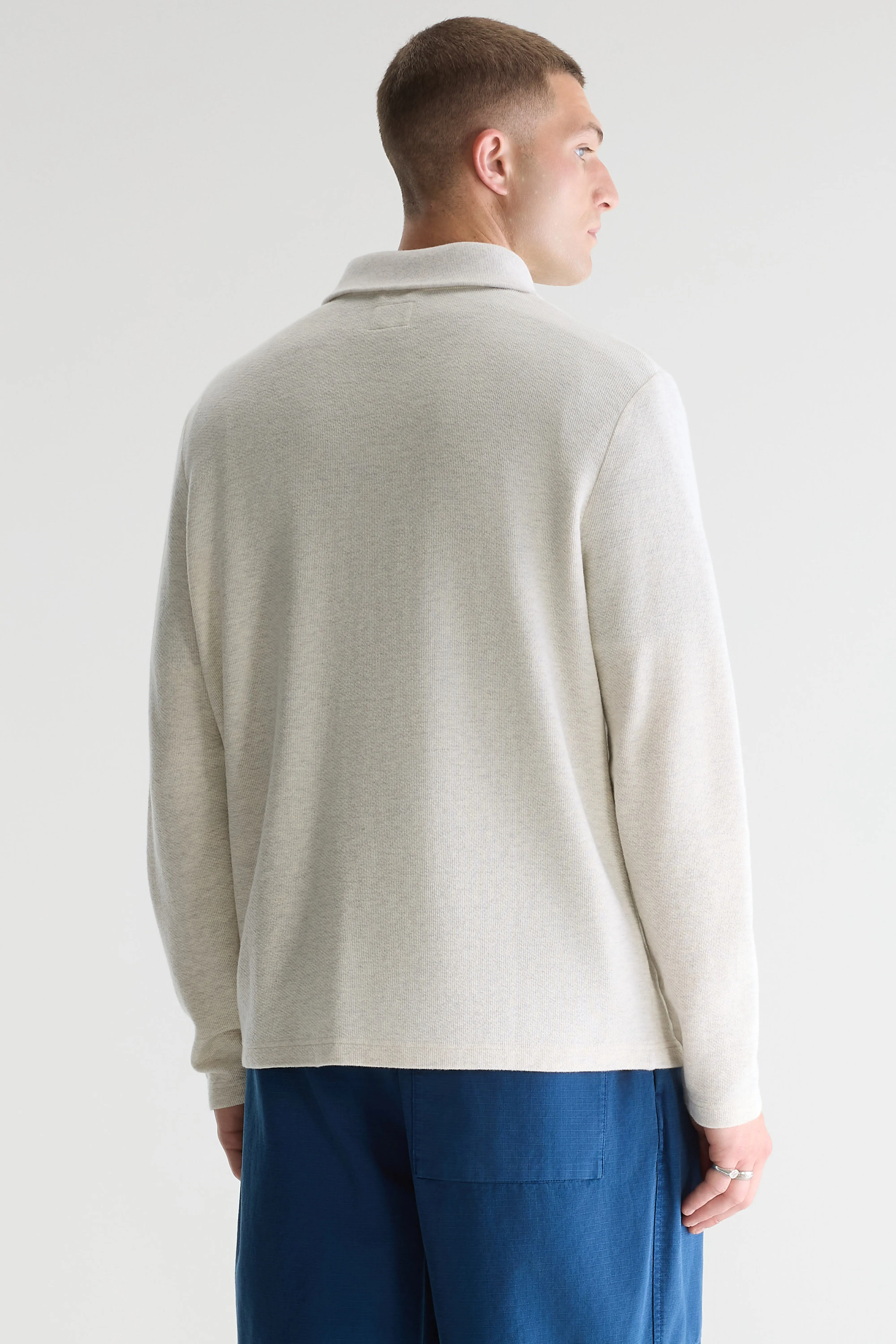 Bellerose Spence zipped-collar t-shirt (261 / M / OYSTER)