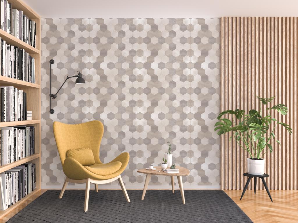 Papel pintado Pentágonos 2d 65x300 cm