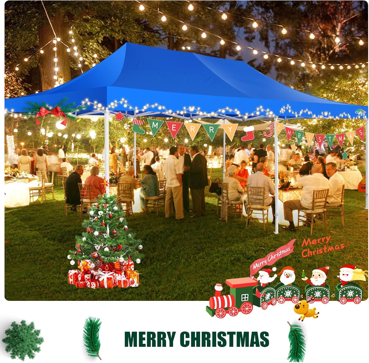 COBIZI 10x20 Heavy Duty Pop up Canopy Tent 6 sidewalls Commercial Canopy Wedding Party Tents