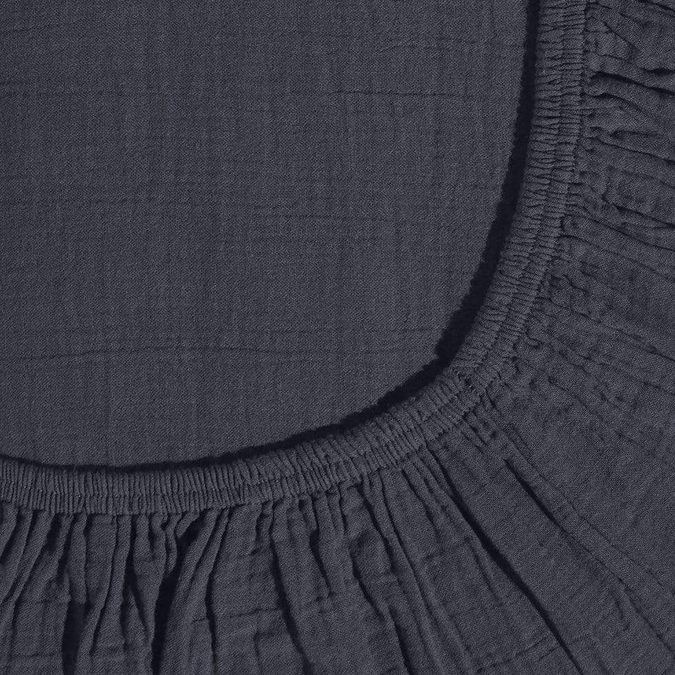 Drap-housse en gaze de coton - Gris Fusain