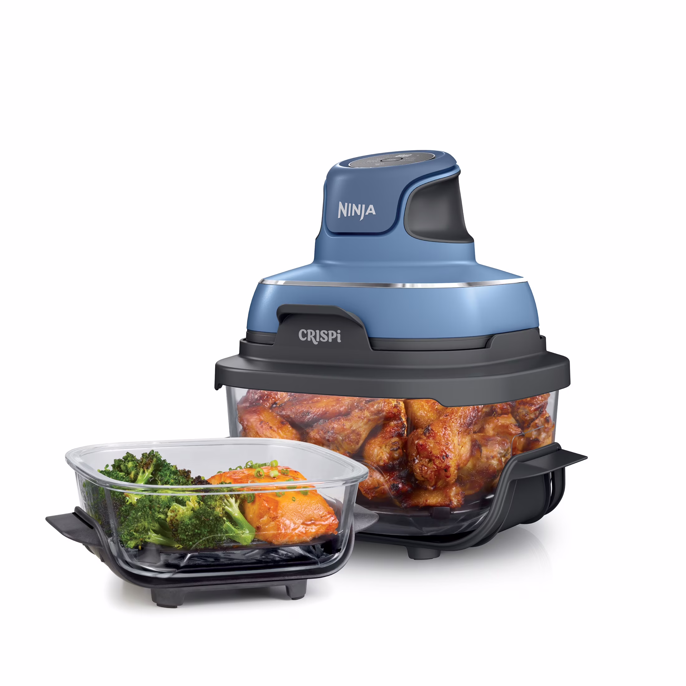 Ninja Crispi 3-in-1 Portable Glass Air Fryer Cooking System, 1500W, 4-Qt & 5-Cup TempWare Glass Containers with Storage Lids, Microwave, Freezer & Dishwasher Safe, White, FN100WH - Image 5