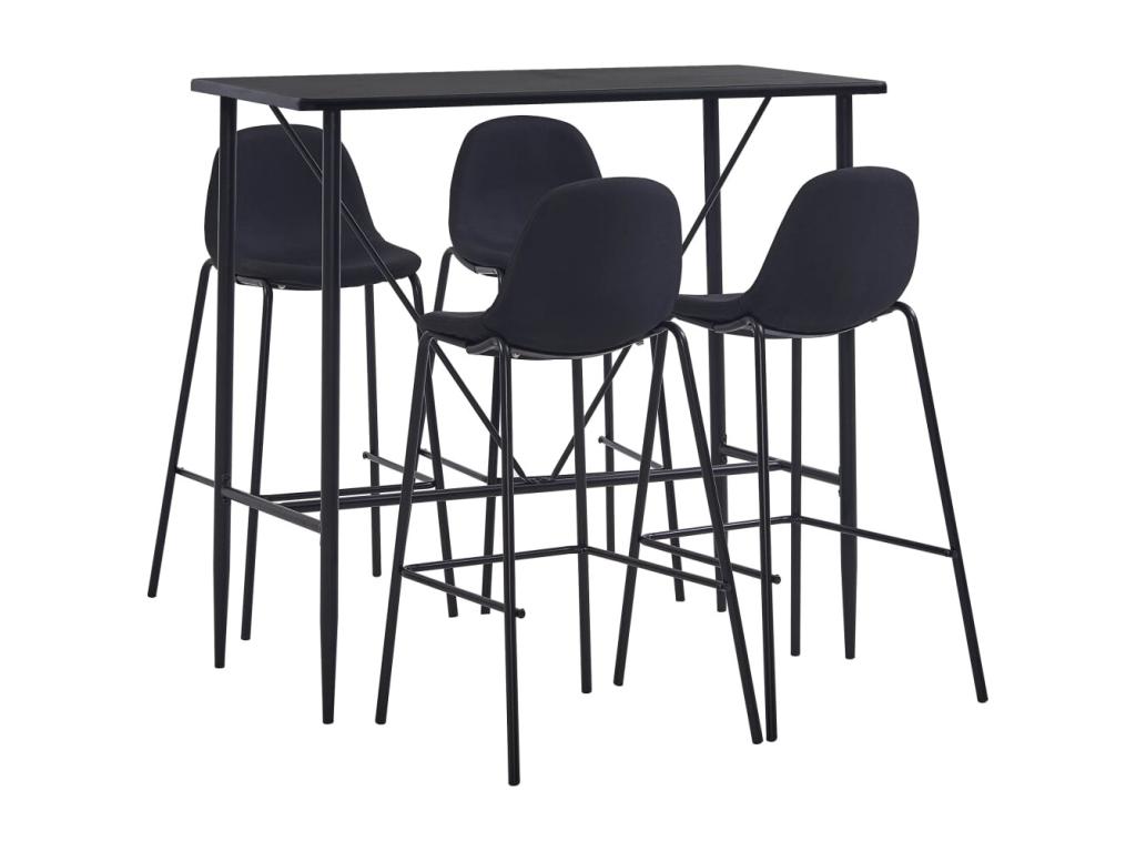 Juego de mesa Joliven y taburetes 5 piezas negra