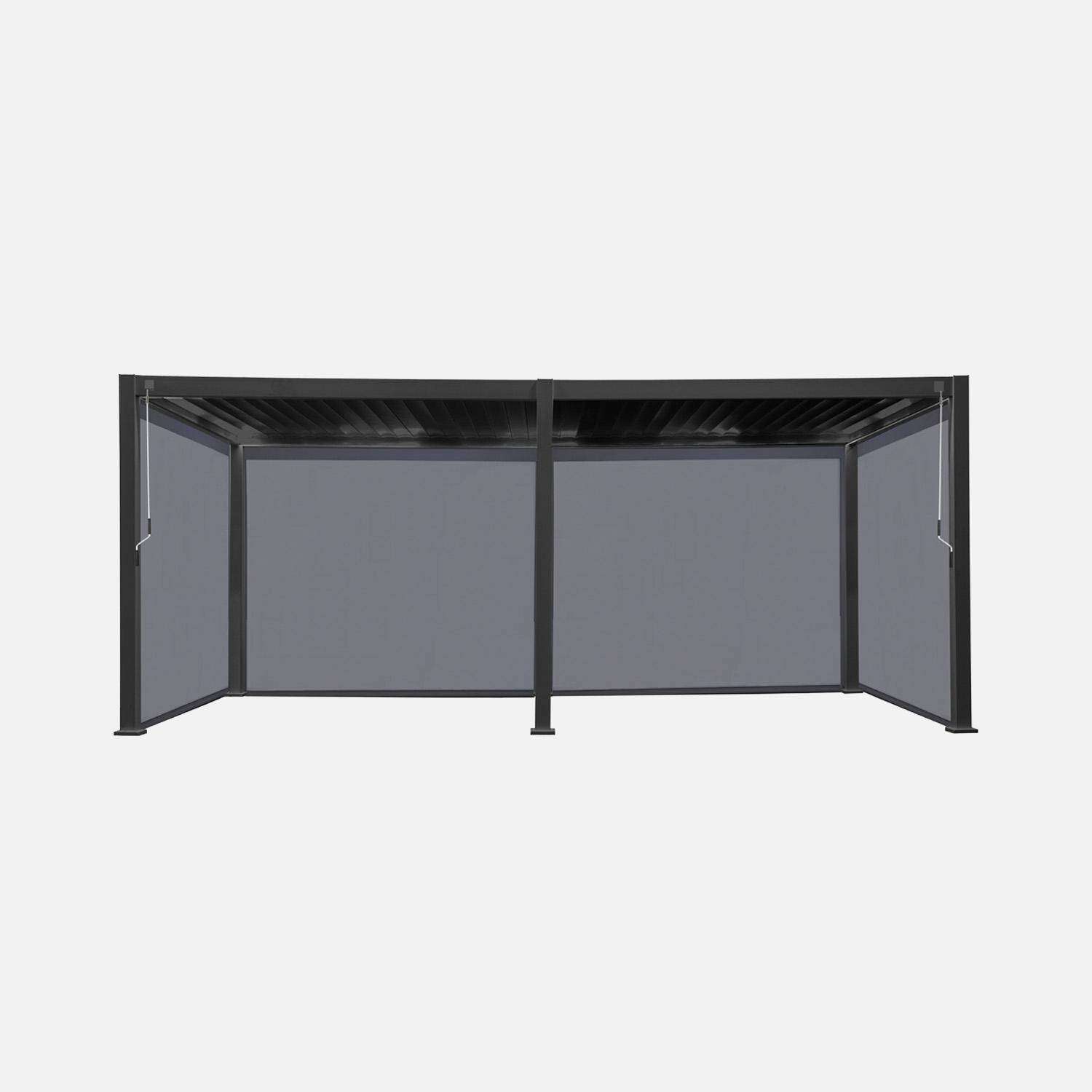 Triomphe 3x6m + accesorios - Pérgola bioclimática 3x6m de aluminio + 4 toldos de 3m