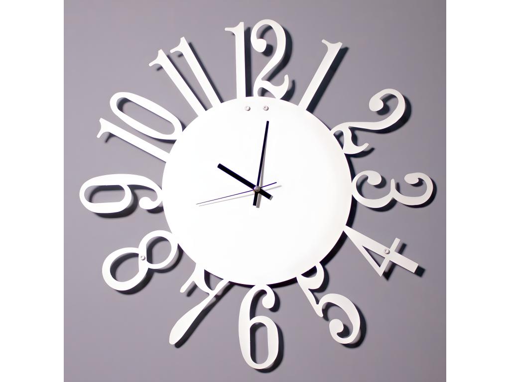 Reloj de Pared Números 1, Blanco, 50x1,5x50 cm, Hogarlujo