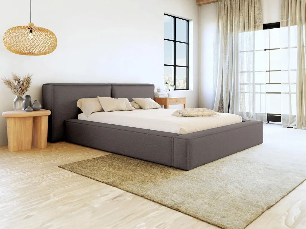 Canapé abatible 160x200 cm - Tela - Gris antracita - Hogarve 84982ency
