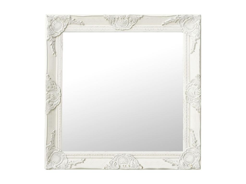 Espejo de pared estilo barroco blanco 60x60 cm