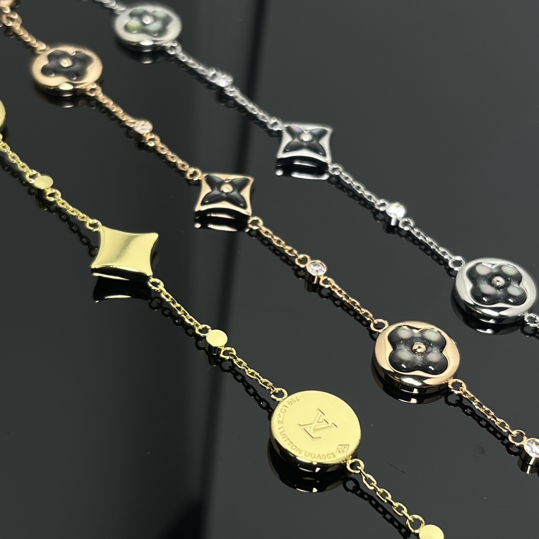 Louis Vuitton 4 Motifs Grey Mother of Pearl Color Blossom Bracelet - Original Replica Club