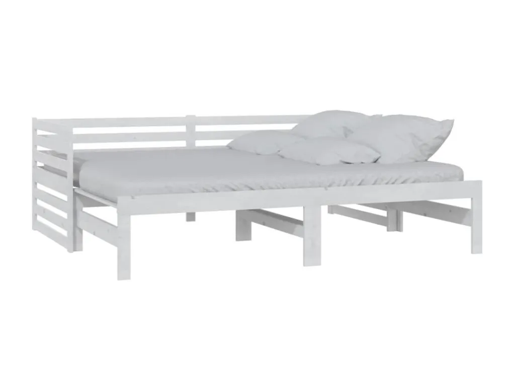 Sofá cama extraíble Homepleno maciza de Homepleno blanco 2x(90x200) cm 97543imcq