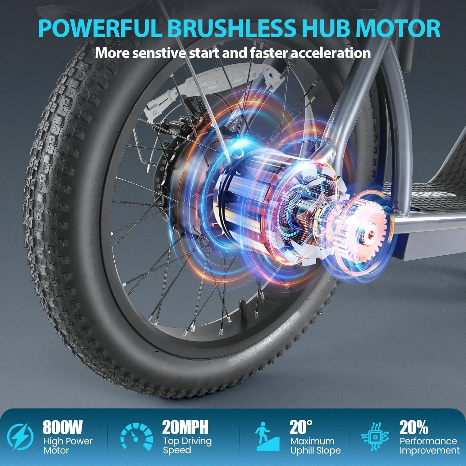 Caroma Peak 800W Foldable Adult Electric Scooter with 20-inch Wide Tires, 48V Battery, Basket, and Adjustable Seat