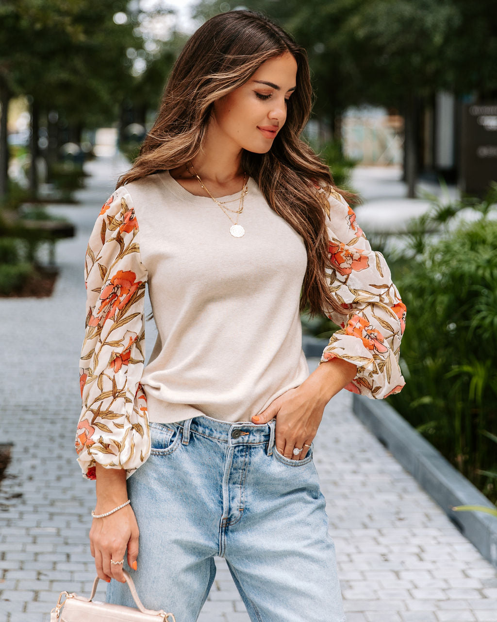 Blaire Knit Burnout Velvet Contrast Top - Se7enfashion