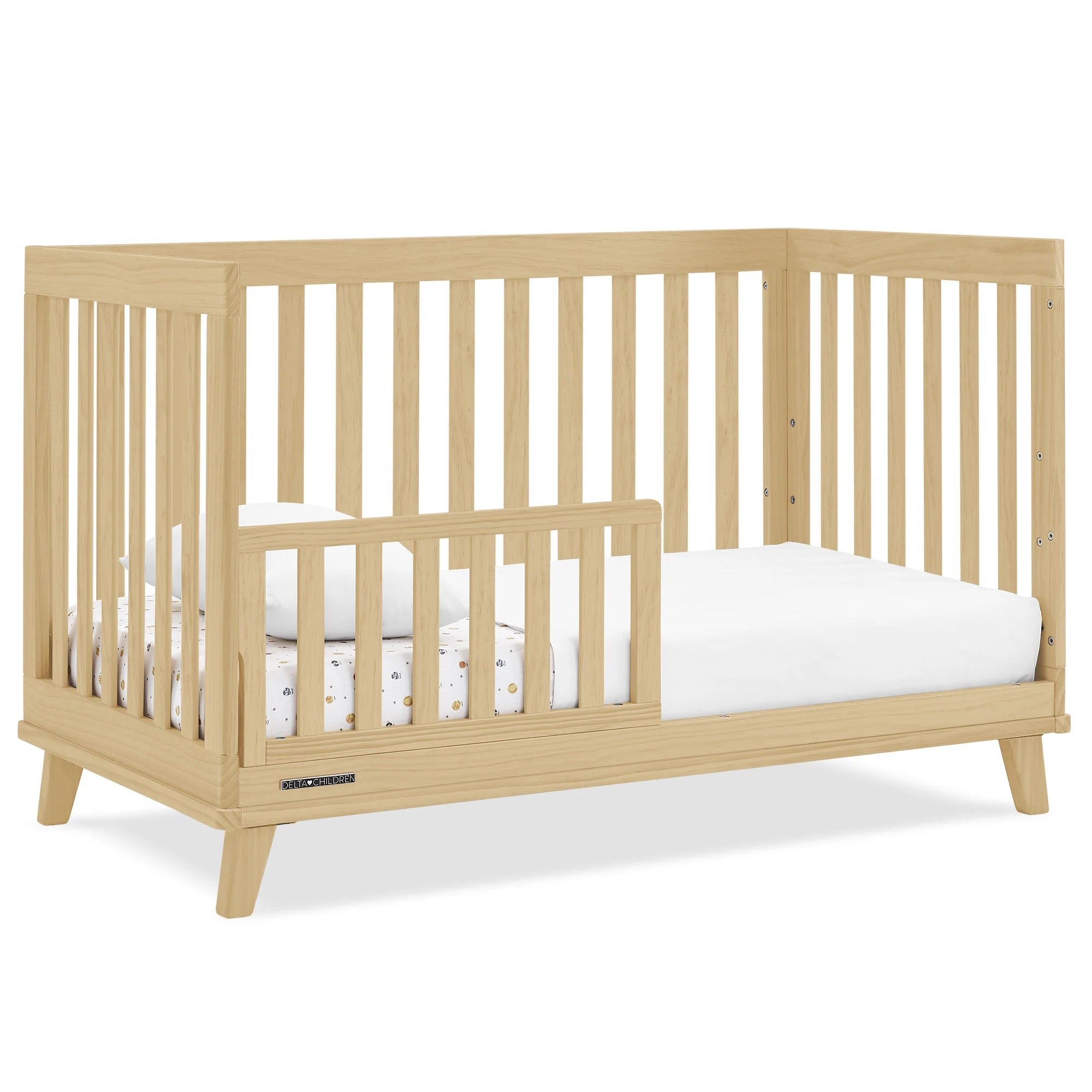 Delta Children Frankie 4-in-1 Convertible Crib - Greenguard Gold Certified, Black with Natural - Image 14