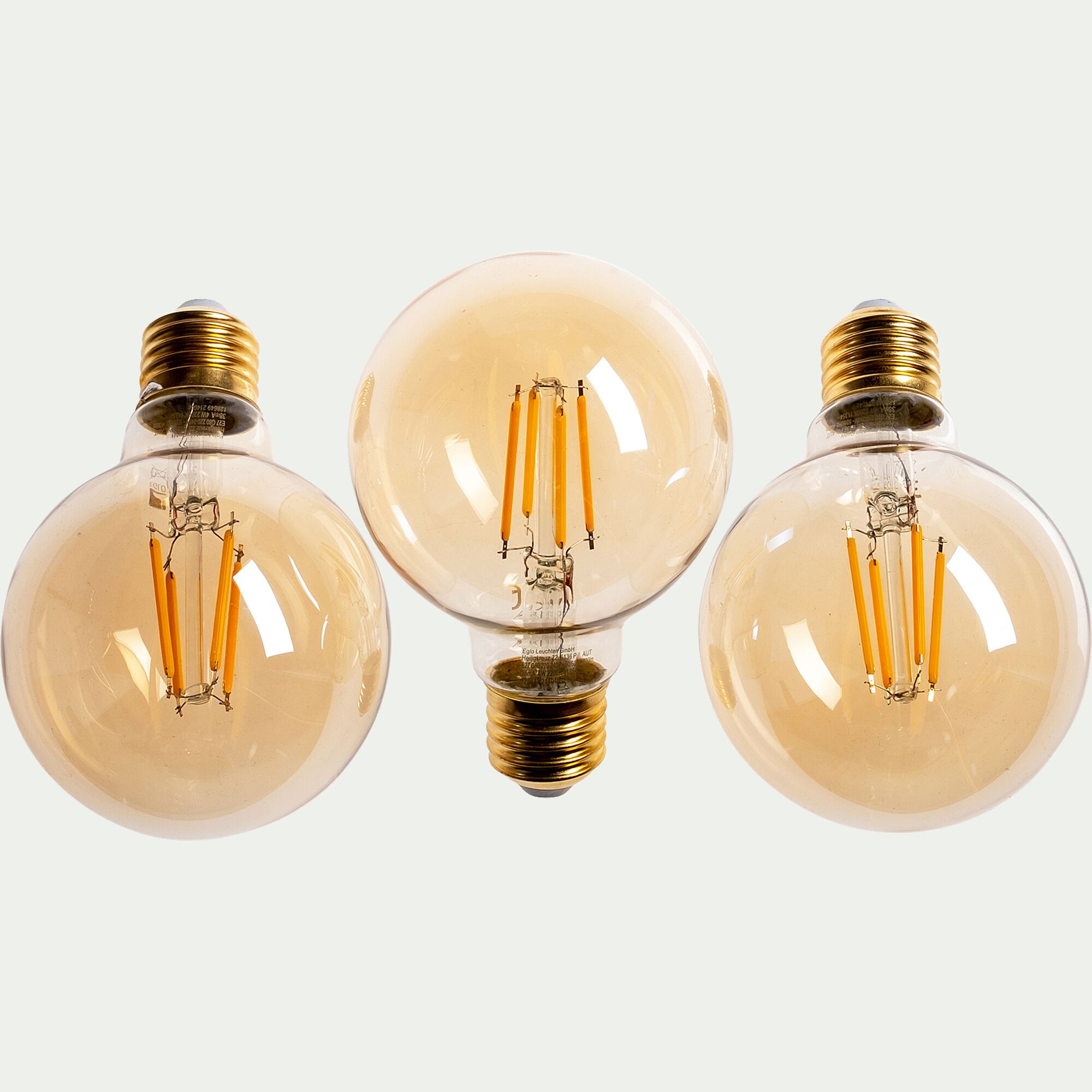 LODA - Lot de 3 ampoules led e27 lumière chaude - ambré