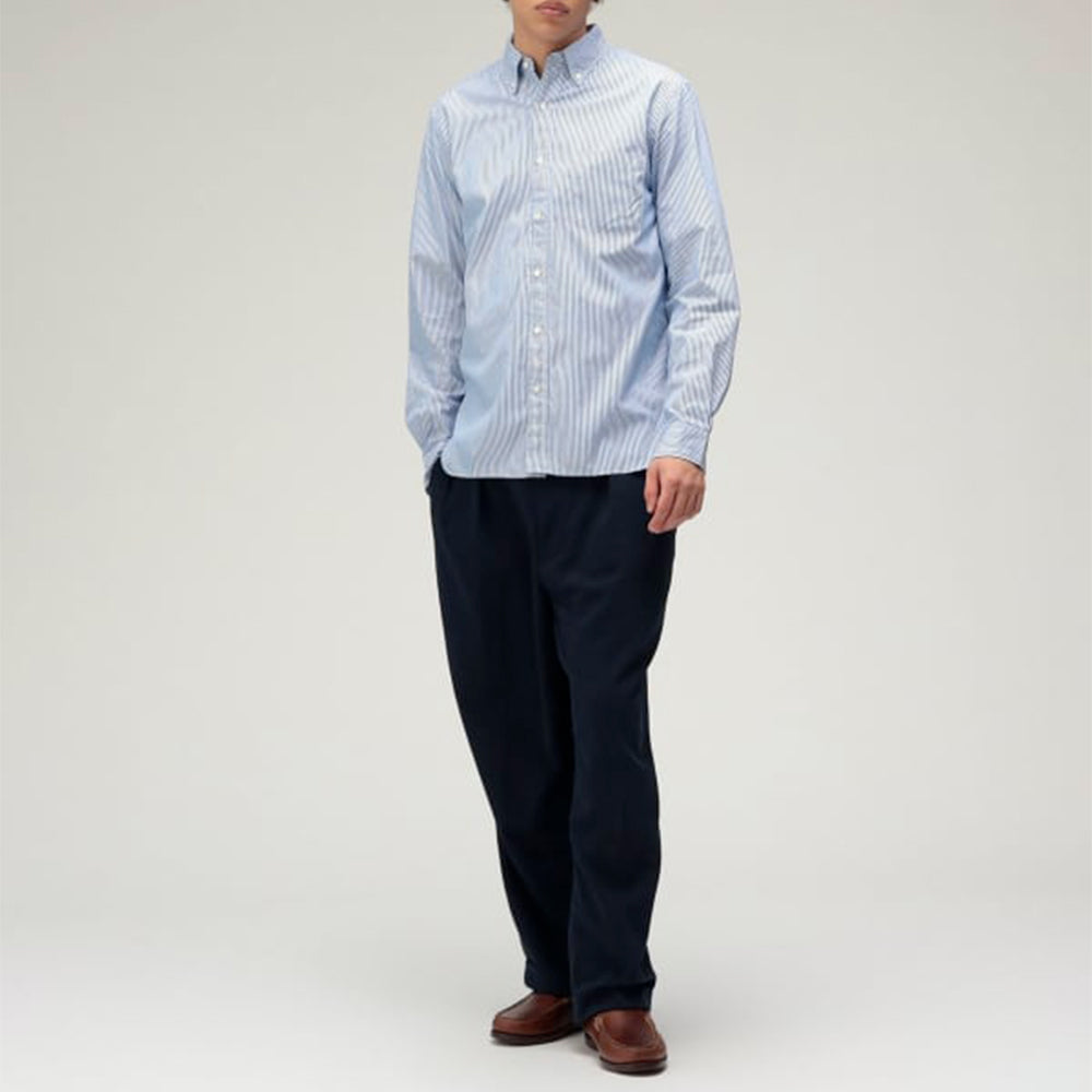 Beams Plus - Pantalon 2 Pleats PE Twill - Marine