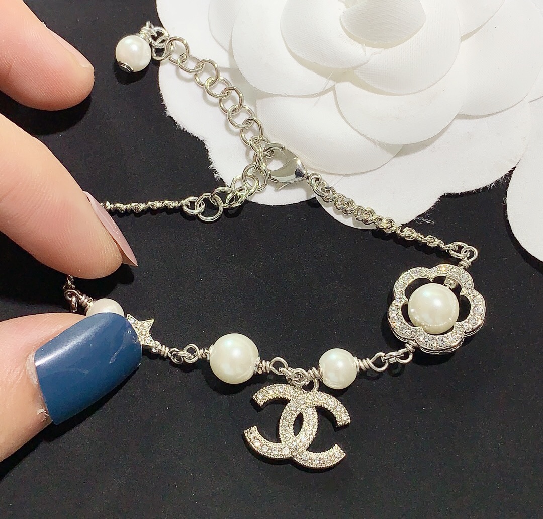 Chanel Flower Enhancer Pearl Bracelet Earrings Necklace - Original Replica Club
