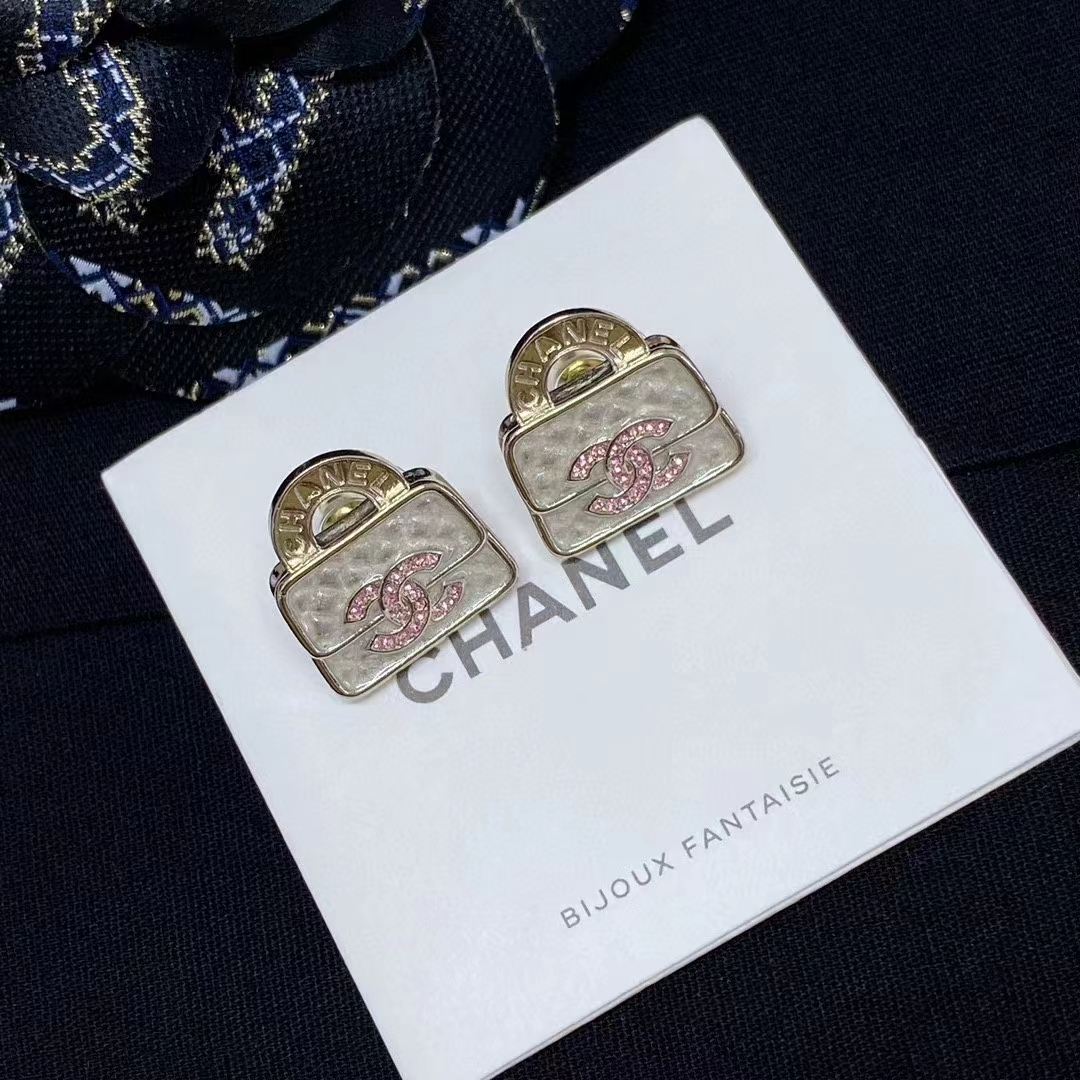Chanel Pink Double C Lock Earrings - Original Replica Club