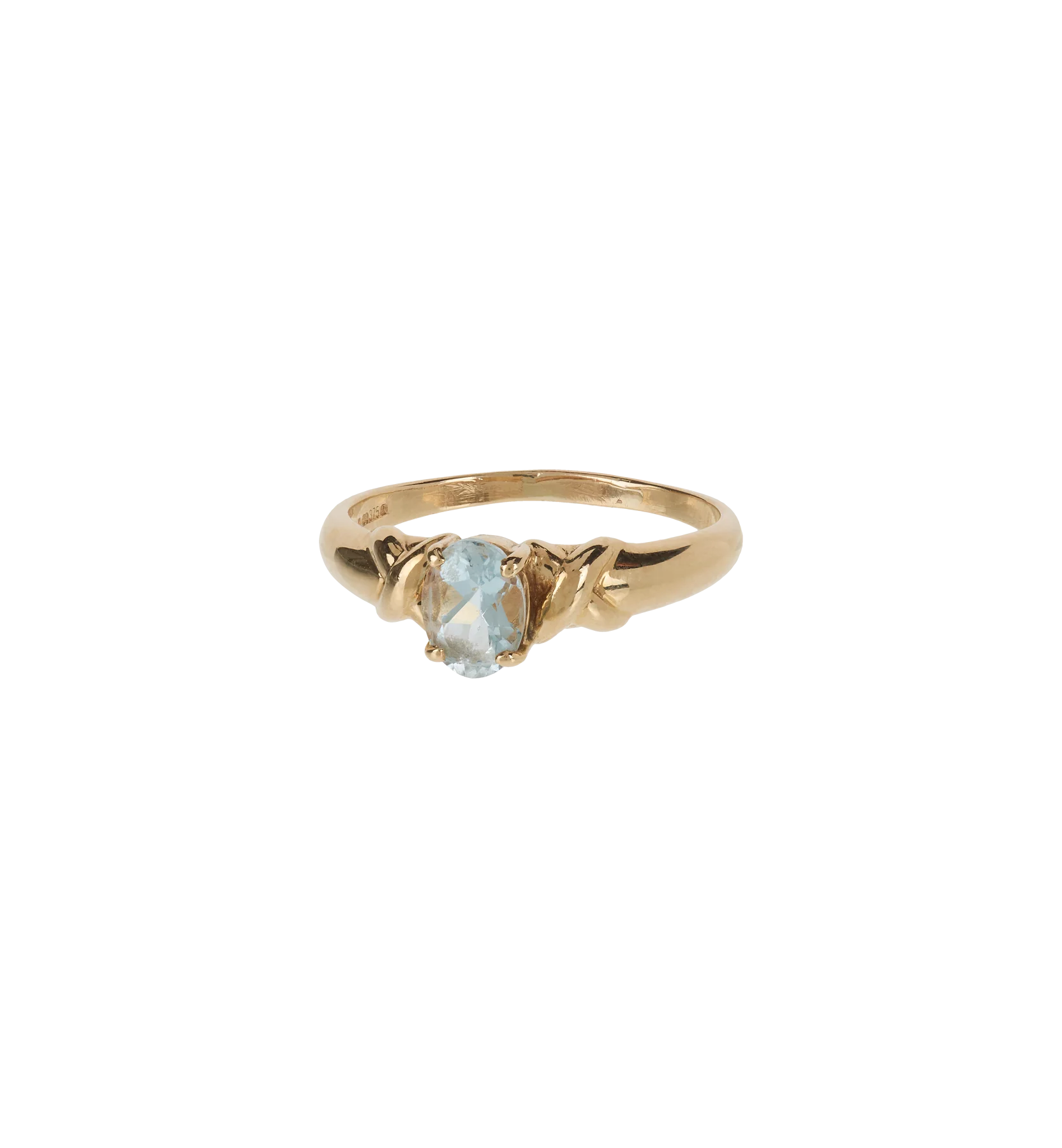 Vintage Aquamarine Knot Ring 9K