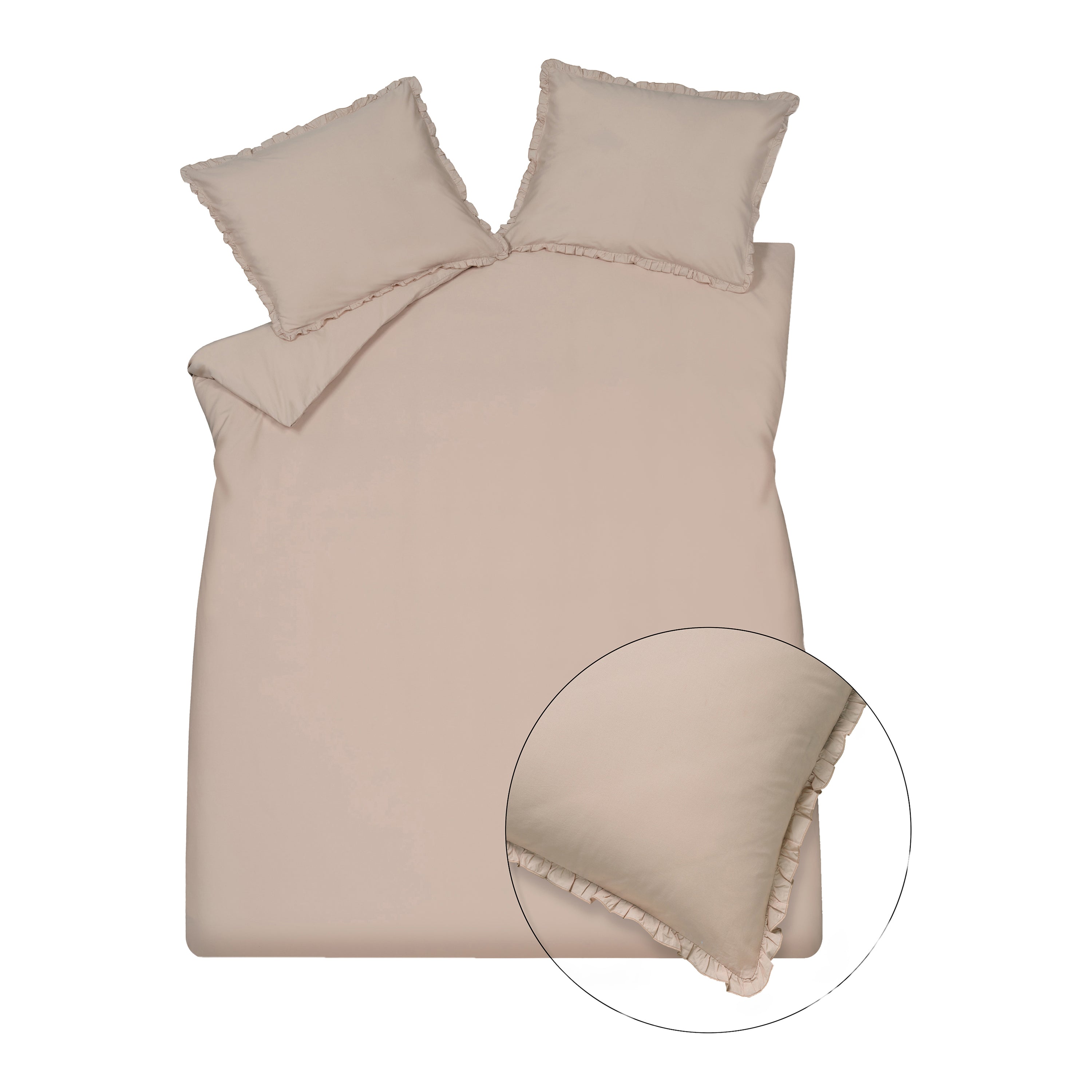 Vandyck Pure Ruffle Dekbedovertrek 200 x 200/220 cm - Blush