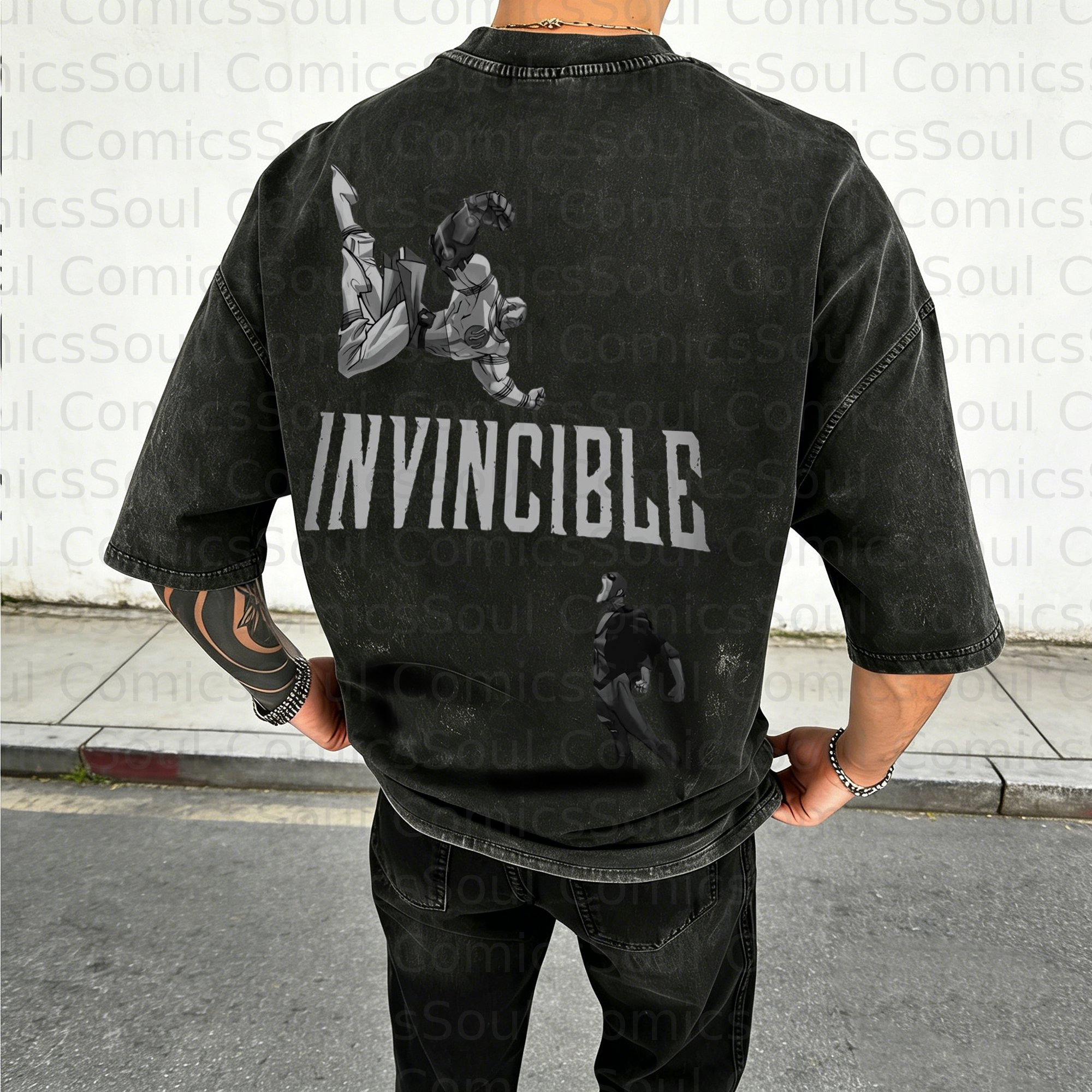 Unisex Anime Inspired Vintage Washed T-Shirt