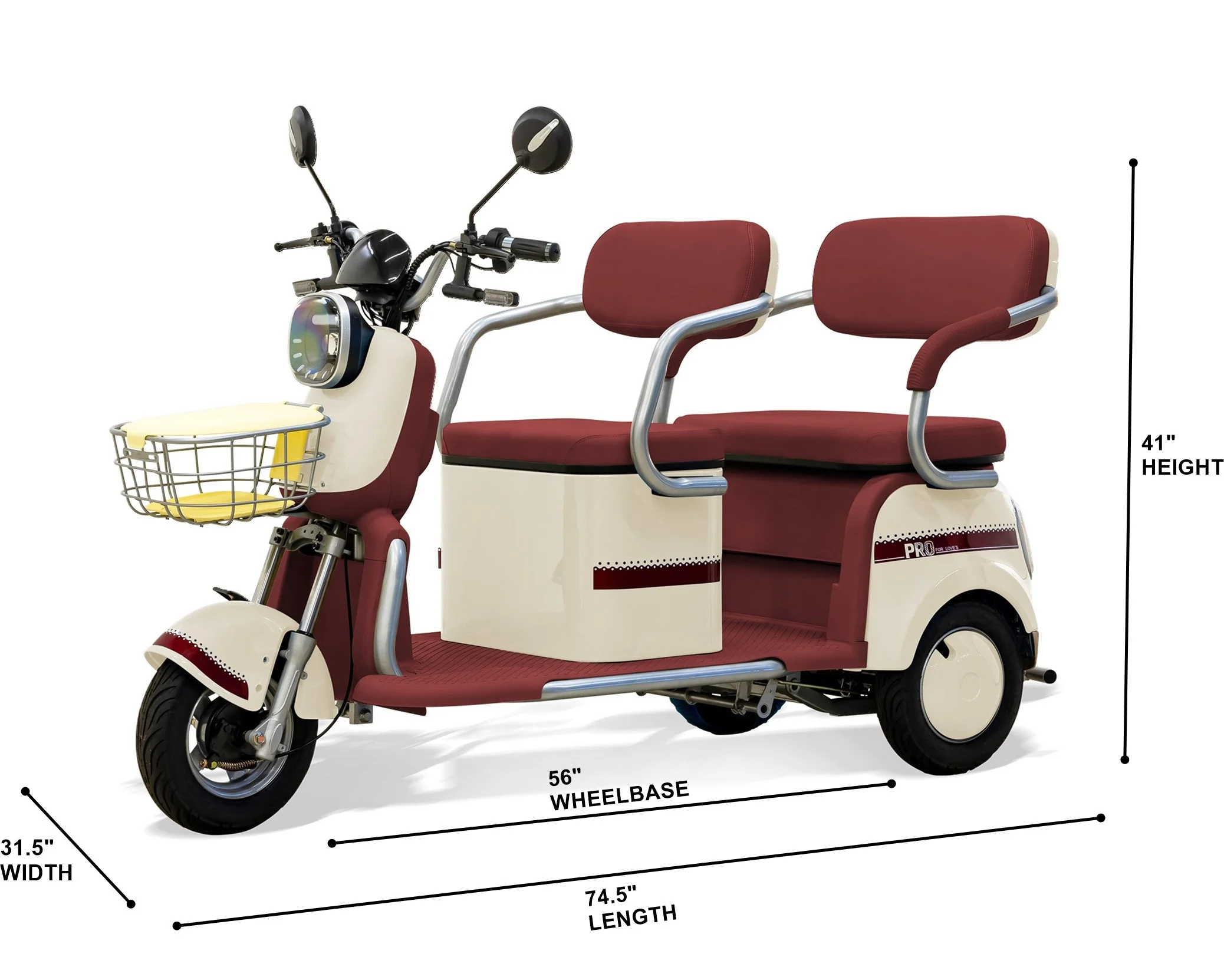 Massimo MGC E-Trike 3-Wheel Electric Cart – 17 MPH, 2-Seater Adult Scooter – Blue - Image 36