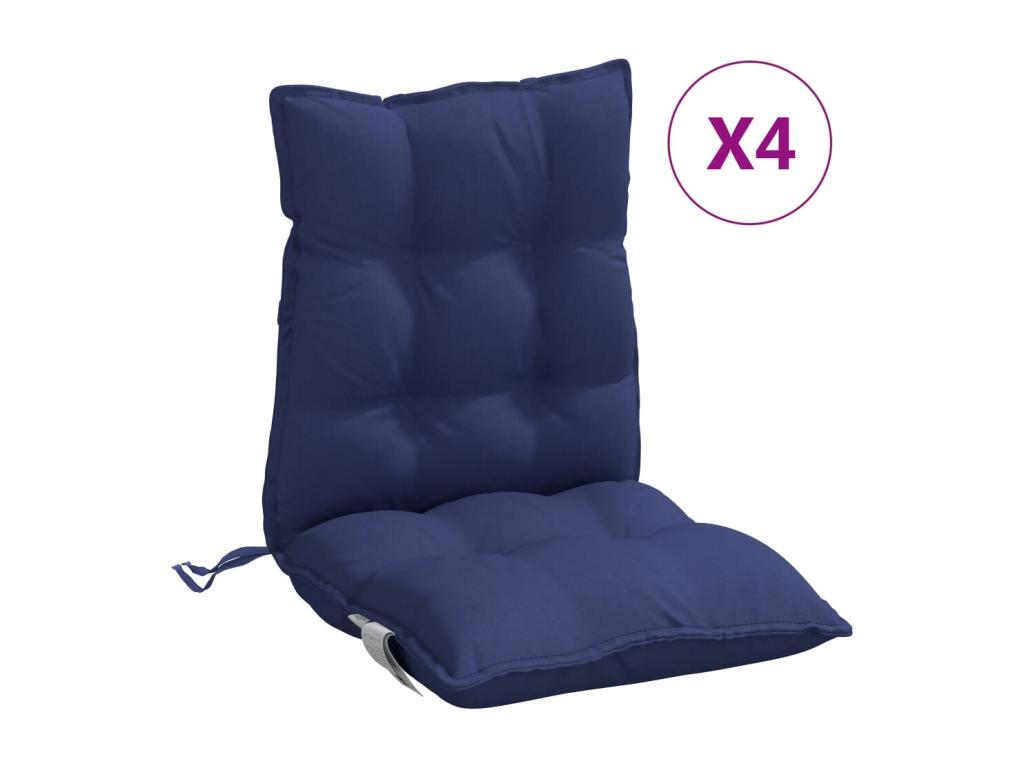 Cojines para silla respaldo bajo 4 uds tela Oxford azul marino