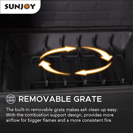 Sunjoy Canyon Wood-Burning Fireplace, Heats 2.14 sq. ft.