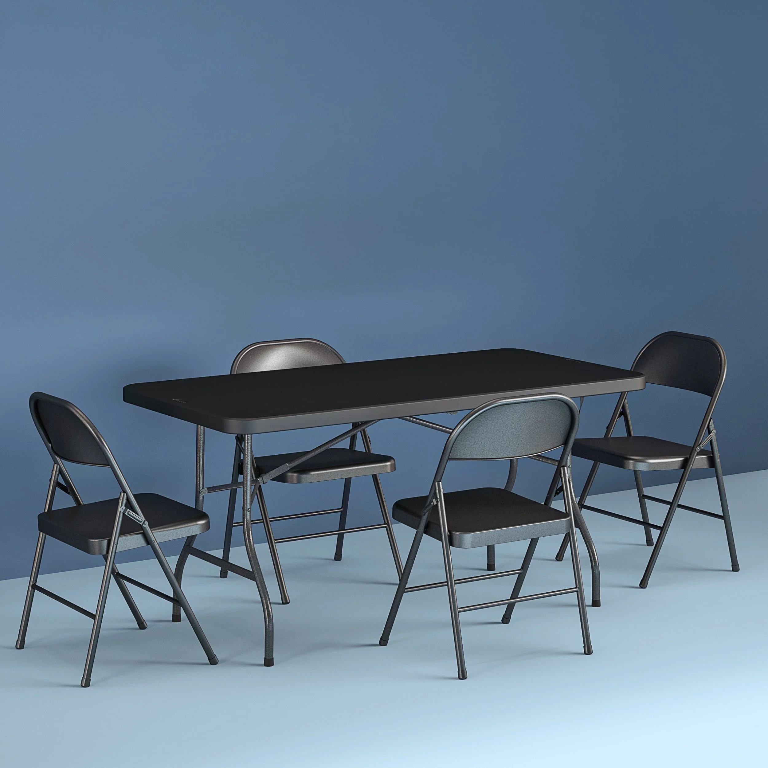 Cosco 6 Foot Centerfold Folding Table, Black - Image 15