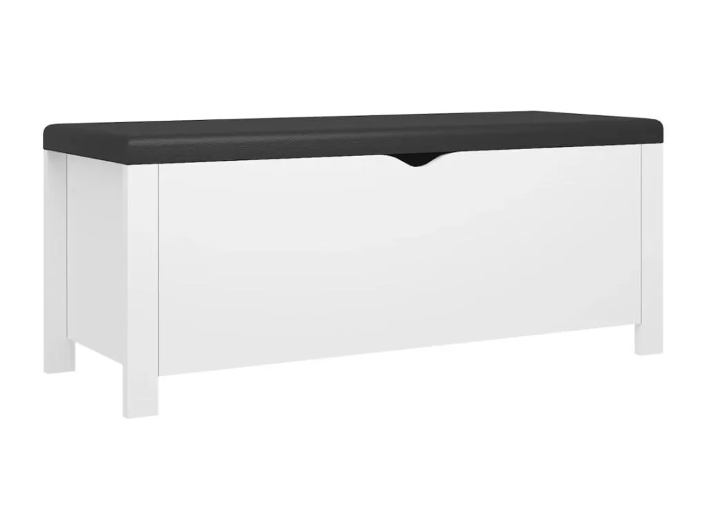 Caja de almacenaje para cojines blanco 105x40x45 cm madera contrachapada gvj3615595