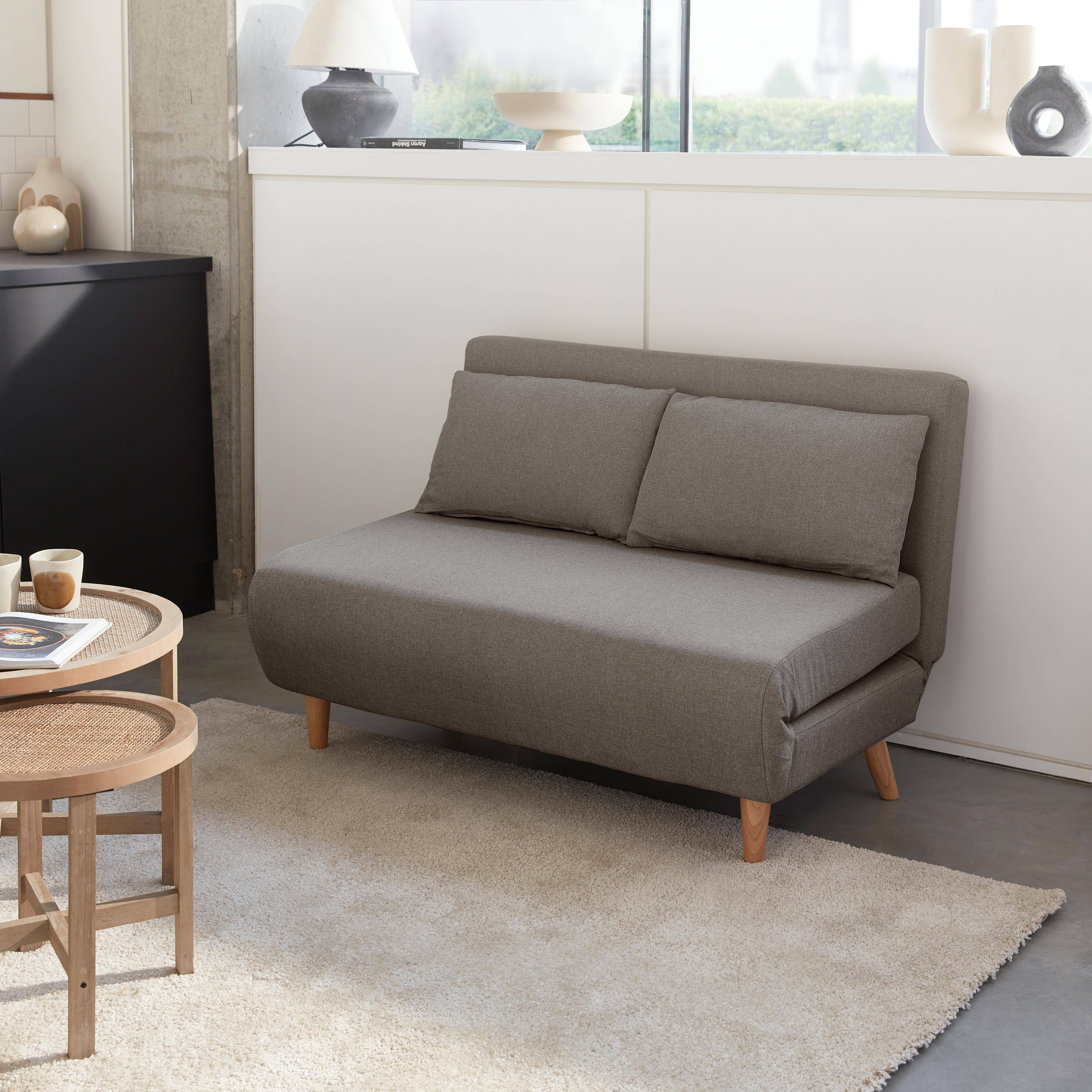 Guesta - Sofá cama de con patas de madera, 2 plazas