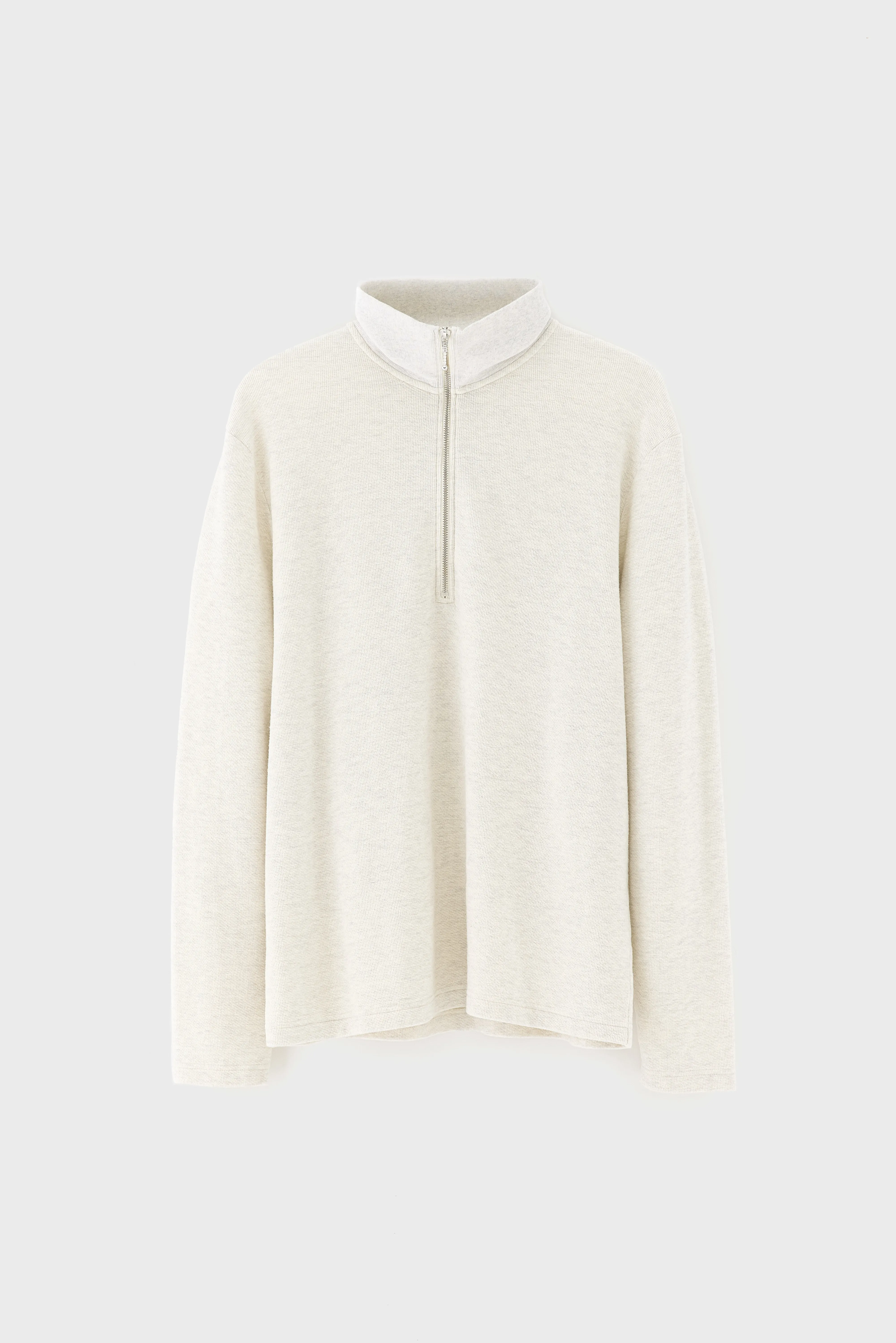 Bellerose Spence zipped-collar t-shirt (261 / M / OYSTER)