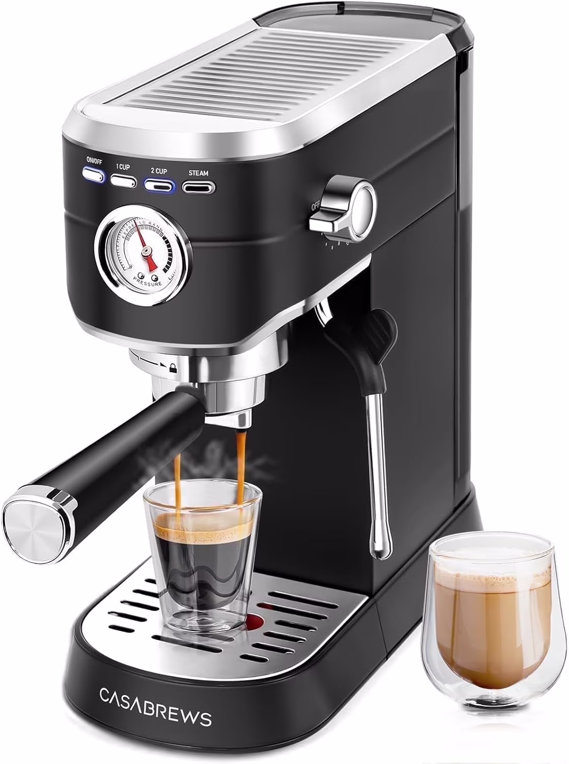 CASABREWS CM5418 20-Bar Espresso Machine and Coffee Maker, Silver - Image 9