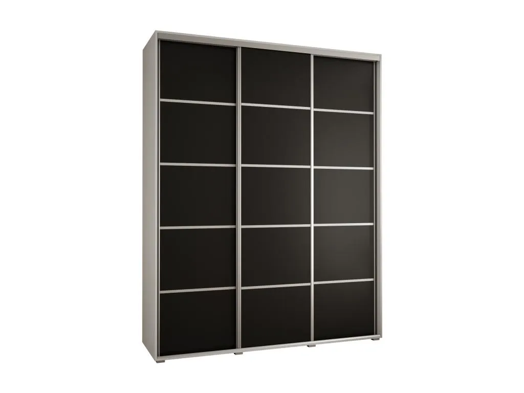 ARMARIO Sancaldeco 4 DE PUERTAS CORREDERAS 235.2/200/60 3 puertas (Blanco/Negro/Plata) WQGY50157