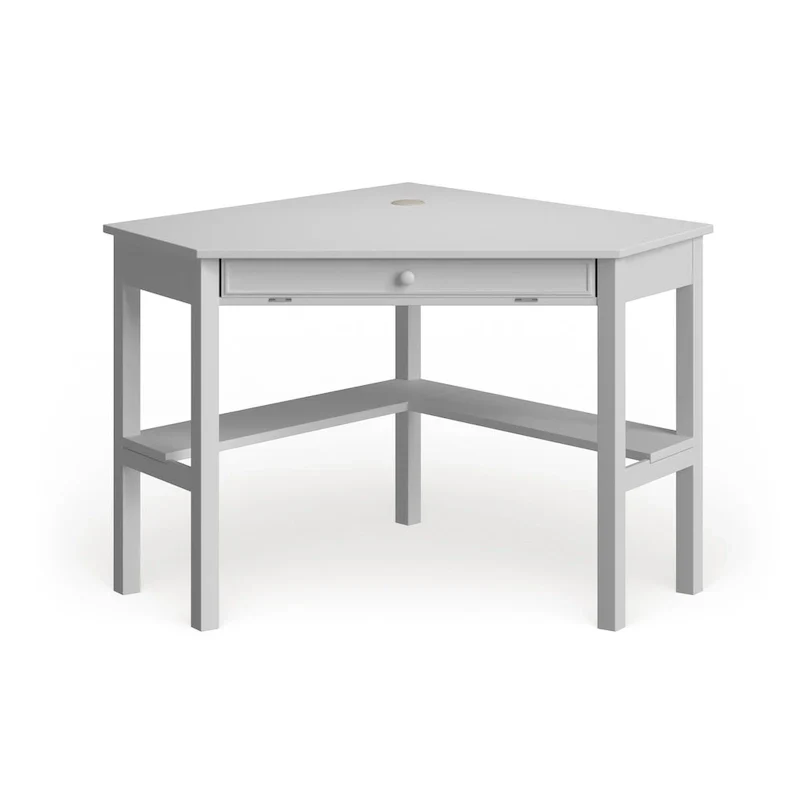 SEI Furniture Crescent Corner Desk in White Birch