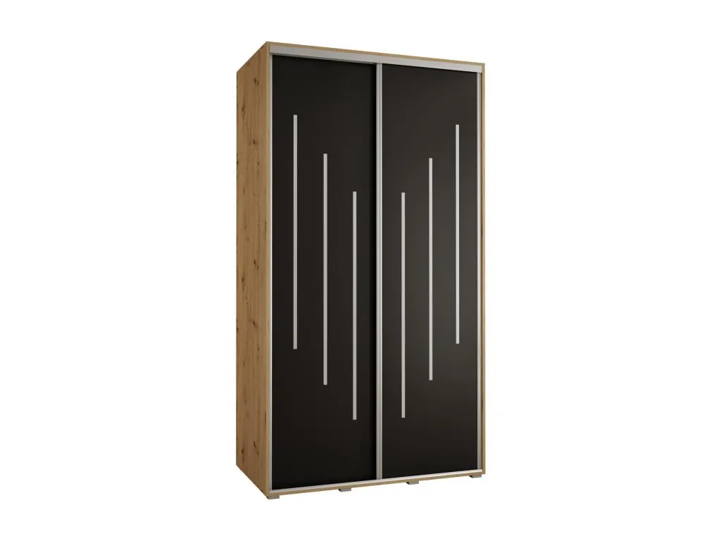 ARMARIO Lluesmahome 8 DE PUERTAS CORREDERAS 235.2/130/45 2 puertas (Artisan/Negro/Plata) 58396JBJM
