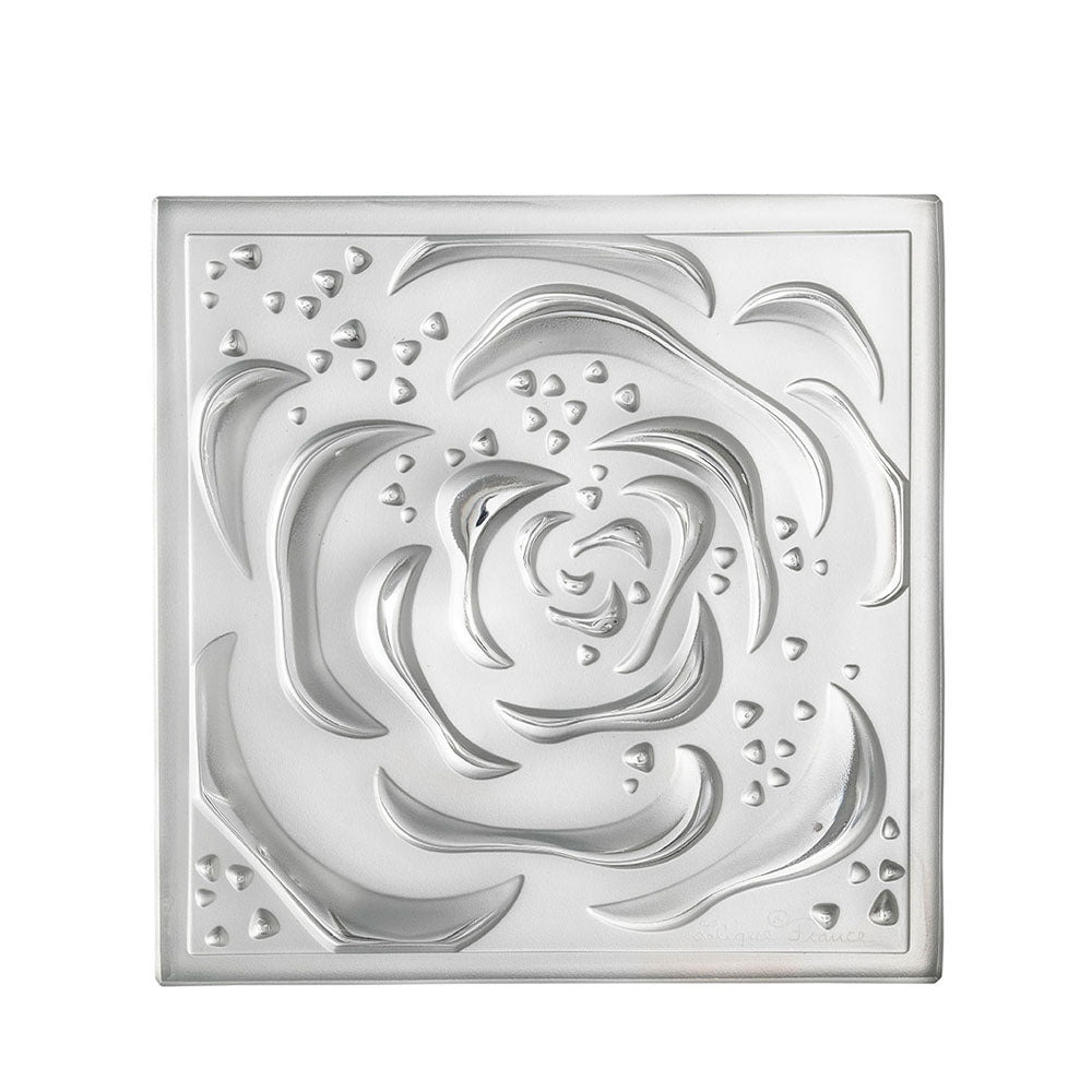 PANNEAU DÉCORATIF ROSES - CRISTAL INCOLORE, NON MIROITÉ, MOYEN MODÈLE